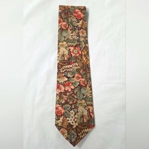 Vintage Boston Traders Cotton Neutral Floral Tie